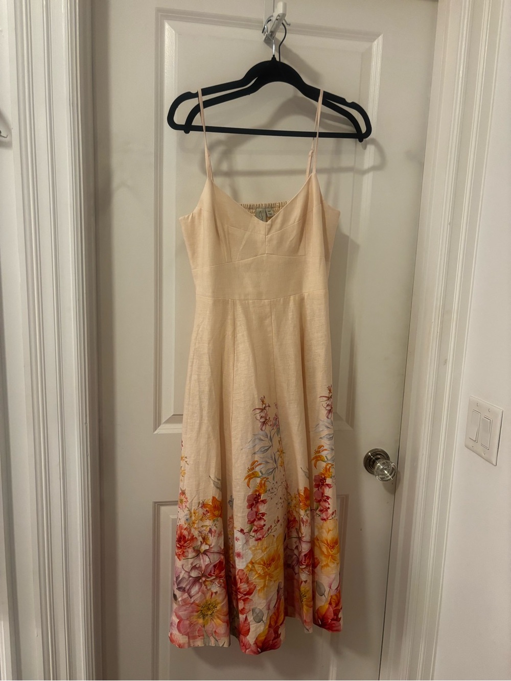Joie Cream Floral Maxi Dress with Pink, Yellow and Orange Accents